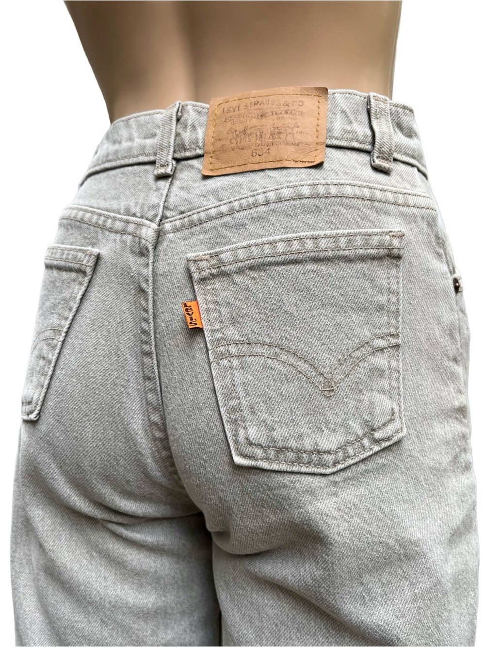 Vintage 90s Levi’s 634 Orange Tab Grey Jeans 24”W